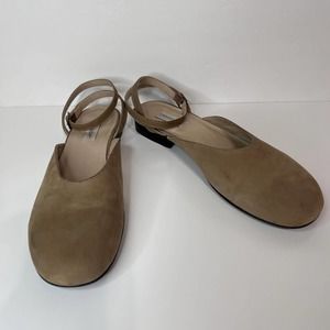Paradox Ankle Wrap Leather Mules in Sand Size 10B